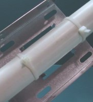 pvc pipe with cable ties to hold mounting bracket