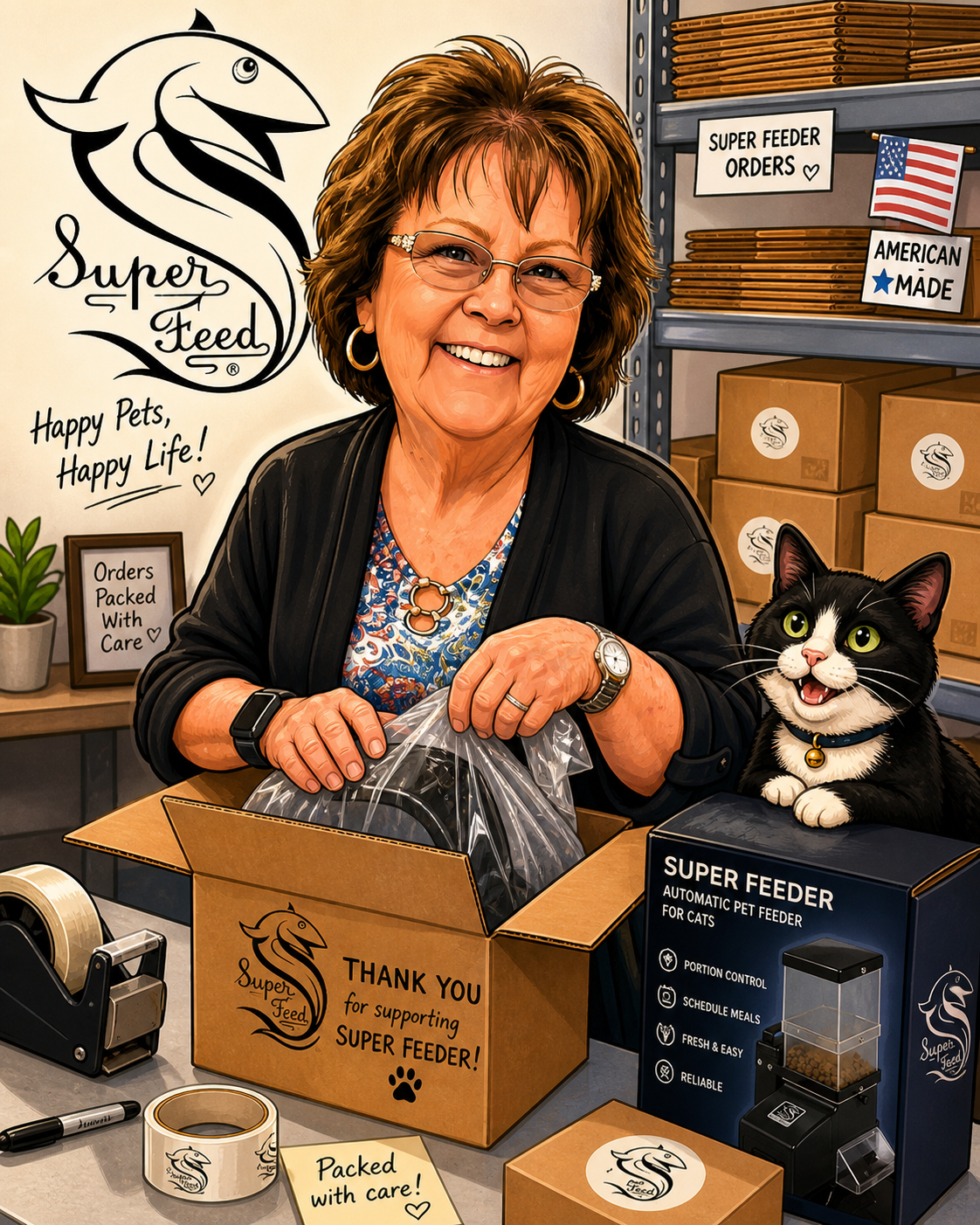 Automatic cat feeder shipping
