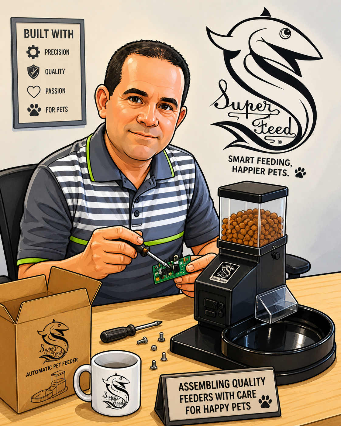 automatic pet feeder assembly